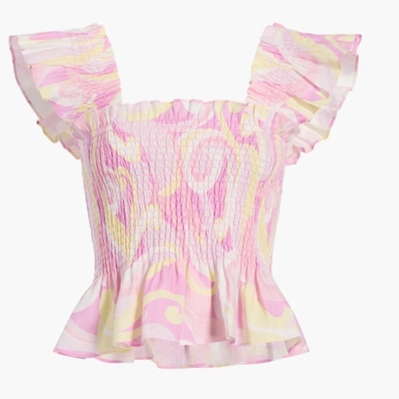 Hill House The Paz Nap Top Candy Kaleidoscope 100% Linen NWT - Picture 2 of 10